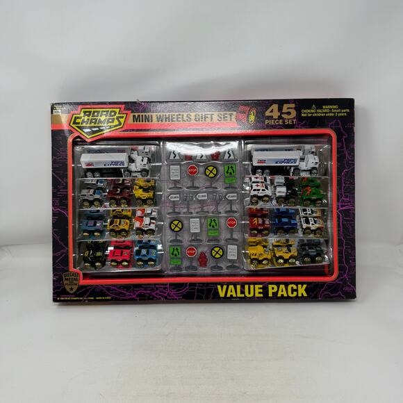 Vintage 1995 Road Champs Mini Wheels Gift Set 45 Piece Diecast Metal Value Pack - Picture 11 of 11